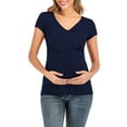 thumbnail image 2 of Fengyings Clearance Women's Maternity Nursing Tops Short Sleeve V Neck Breastfeeding Tee Shirts Pregnancy Tops, 2 of 7