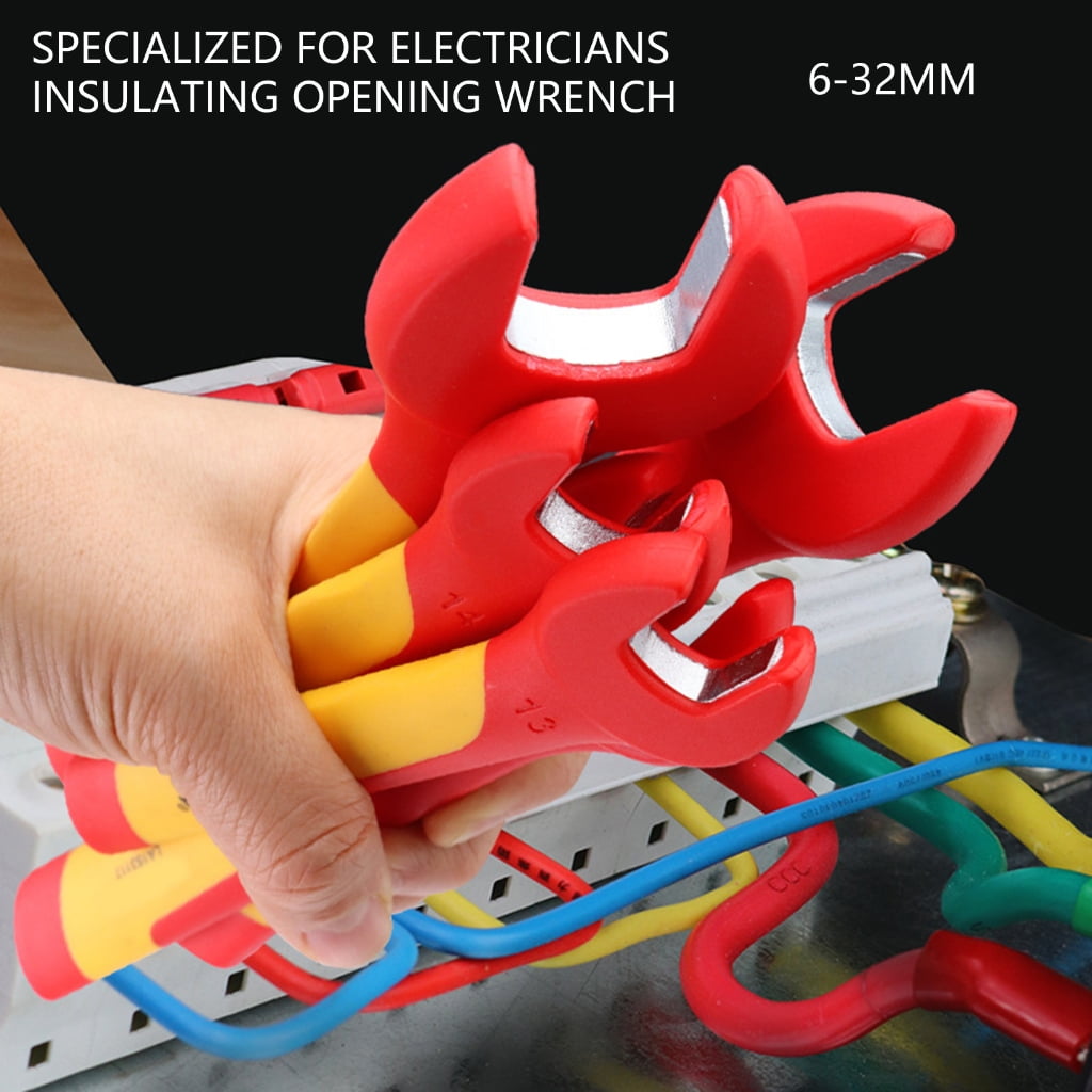 MOMOJIA Precisions 1000V Insulated Open End Wrench Set Multiple Size Option For Industrial Electrical Applications