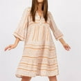 thumbnail image 4 of Birdeem Robe Mode Femme Col en V Manches Courtes Robe Décontractée Ample, 4 of 9