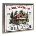 thumbnail image 3 of Stupell Industries Farmhouse Winter Bed & Breakfast Brown Floating Frame Canvas Art, 21 x 17, by Creatif Belle, 3 of 8