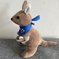 thumbnail image 3 of Kawaii Cute Scarf Kangaroo Plush doll Mom Baby Kids Cartoon Home Decor Birthday Gift Parent-Child Toys Stuffed Animal Doll Stuffed Toy Kangaroo Plush Toy GREY 28CM RED SCARF, 3 of 8