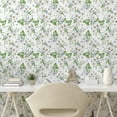 thumbnail image 2 of Ambesonne Floral Peel & Stick Wallpaper for Home, Cherry Blossom Petunia Print, 13"x36", Fern Green and Soft Blue, 2 of 5