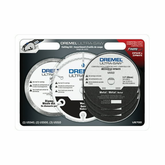 Dremel US700 Ultra-Saw Cutting Kit for Wood, Plastic, Metal, Tile, Laminates, and Cement Board, 6 Pieces