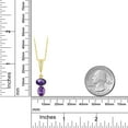 thumbnail image 3 of Gem Stone King 18K Yellow Gold Plated Silver Purple Amethyst Pendant Necklace for Women (2.47 Cttw, Gemstone February Birthstone, Oval Checkerboard 8x6MM, with 18 inch Chain), 3 of 3