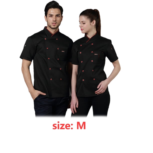 Matsuzay Camisas de uniforme de Chef de algodón para hombres, botones de chaqueta de Chef, suministros ajustables para el hogar, bandas para el sudor Type3 NO3 Matsuzay HA012099-01