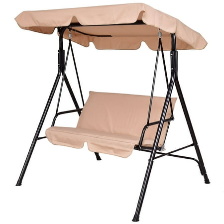 Costway Loveseat Patio Canopy Swing Glider Hammock Cushioned Steel Costway Loveseat Patio Canopy Swing Glider Hammock Cushioned Steel Frame Outdoor