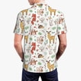 thumbnail image 5 of Vsdgher Cute Little Animals Print Men's Short Sleeve Stretch Polo Shirt, Moisture-Wicking Performance Polo Shirt, 5 of 8