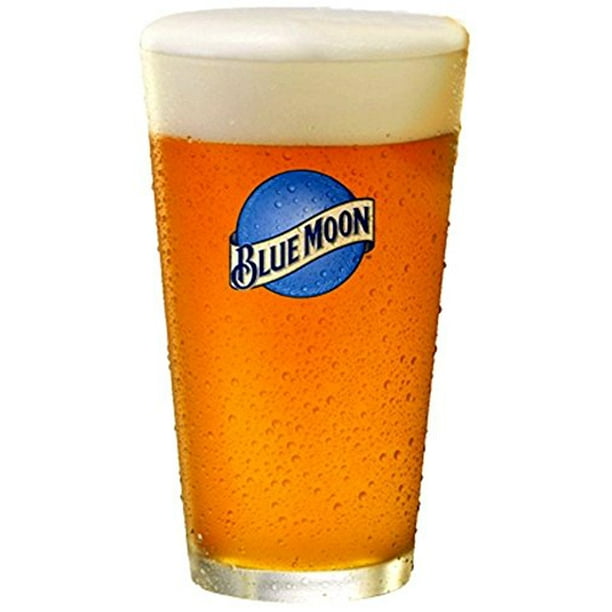 Blue Moon Belgian White Beer Premium Glassware Set of 4 Pint Glasses