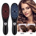thumbnail image 2 of Happydeer Electric Hair Brush Blue Red Light Phototherapy Rechargeable Promote Hair Growth Handheld Vibrating Scalp Massage Men Women Hair Detangling Comb, 2 of 13