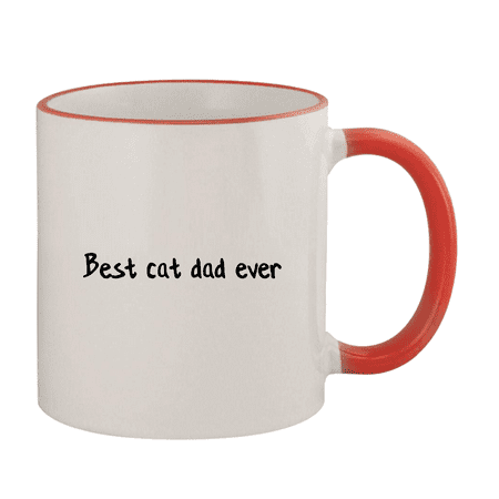 

Best Cat Dad Ever - 11oz Colored Rim and Handle Coffee Mug Red