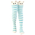 thumbnail image 3 of Chaussettes de Sol Chaudes pour Femmes en Molleton Corail Épaissi à Rayures Dessin Animé 2 Pcs Bas Bas Bas de compression Bleu, 3 of 3