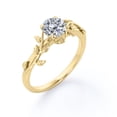 thumbnail image 4 of JeenMata Tree Leaf Design - Nature Inspired Ring - 0.75 Carat Round Brilliant Cut - Soliatire Engagement Ring - 18K Yellow Gold Plating over Silver, 4 of 7
