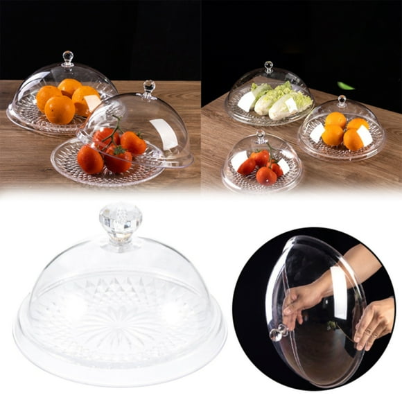 Yoaney Cake Plate with Dome Lid Clearance! Glass Desert Serving Tray and Cover Pastry Display Server, A Set of Trays