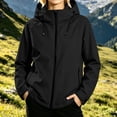 thumbnail image 4 of thefmos Women's Long Sleeve Jacket with Hood Trendy Solid Color Zip Up Outerwear Warm Lightweight Insulated Windbreaker Casual Fall Winter Clothes, Black L, 4 of 6