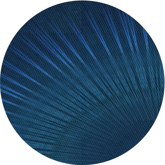 Ahgly Company Indoor Round Patterned Blue Eyes Blue Area Rugs, 4' Round