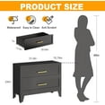 thumbnail image 3 of Metal Dresser for Bedroom 2 Drawers Dresser Metal Storage Dressers Organizer,24.8" H Black Drawer Chest, Closet Organizers for Living Room, Hallway, Closet, 3 of 7