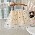 thumbnail image 3 of Letdown Toddler Girls Layered Tutu Skirt Star Sparkling Sequin Tulle Dance Skirts Girls Pull on Dressy Skirts Cute Tiered Short Mini Skirts (#04-Beige,18-24 Months), 3 of 5