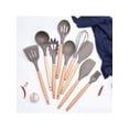 thumbnail image 4 of Dragonus Wooden Kitchen Utensils For Cooking Baking Silicone Kitchenware Non-Stick Kitchen Utensil Tongs, 4 of 5