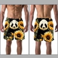 thumbnail image 3 of luoweisi Men's Beach Shorts Quick Dry Swim Trunks with Mesh Lining Panda Sunflower 2XL, 3 of 5