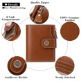 thumbnail image 7 of FALAN MULE Genuine Leather Small Wallet for Women, RFID Blocking, Compact Size, Brown, 7 of 7
