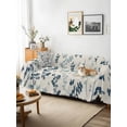 thumbnail image 3 of Blue Teal Botanical Couch Cover for Dogs, Rustic Country Spring Floral Summer Leaf Washable Sofa Covers Slipcover for Pets Dogs Futon Cover, Couch Recliner Covers, Oversized Chair Slipcover 71"x91", 3 of 9