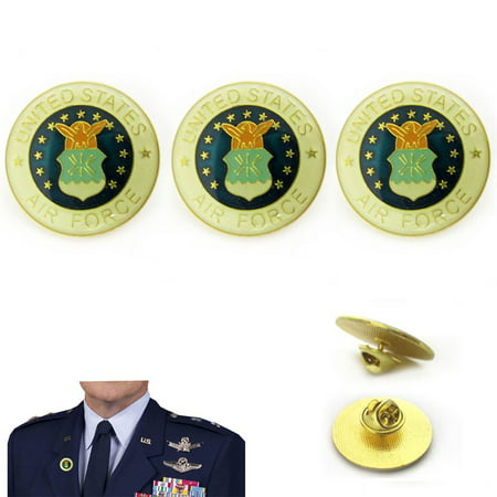 3 Pc US Air Force Shield Pin Lapel Pin Military Veteran Hat Jacket Uniform