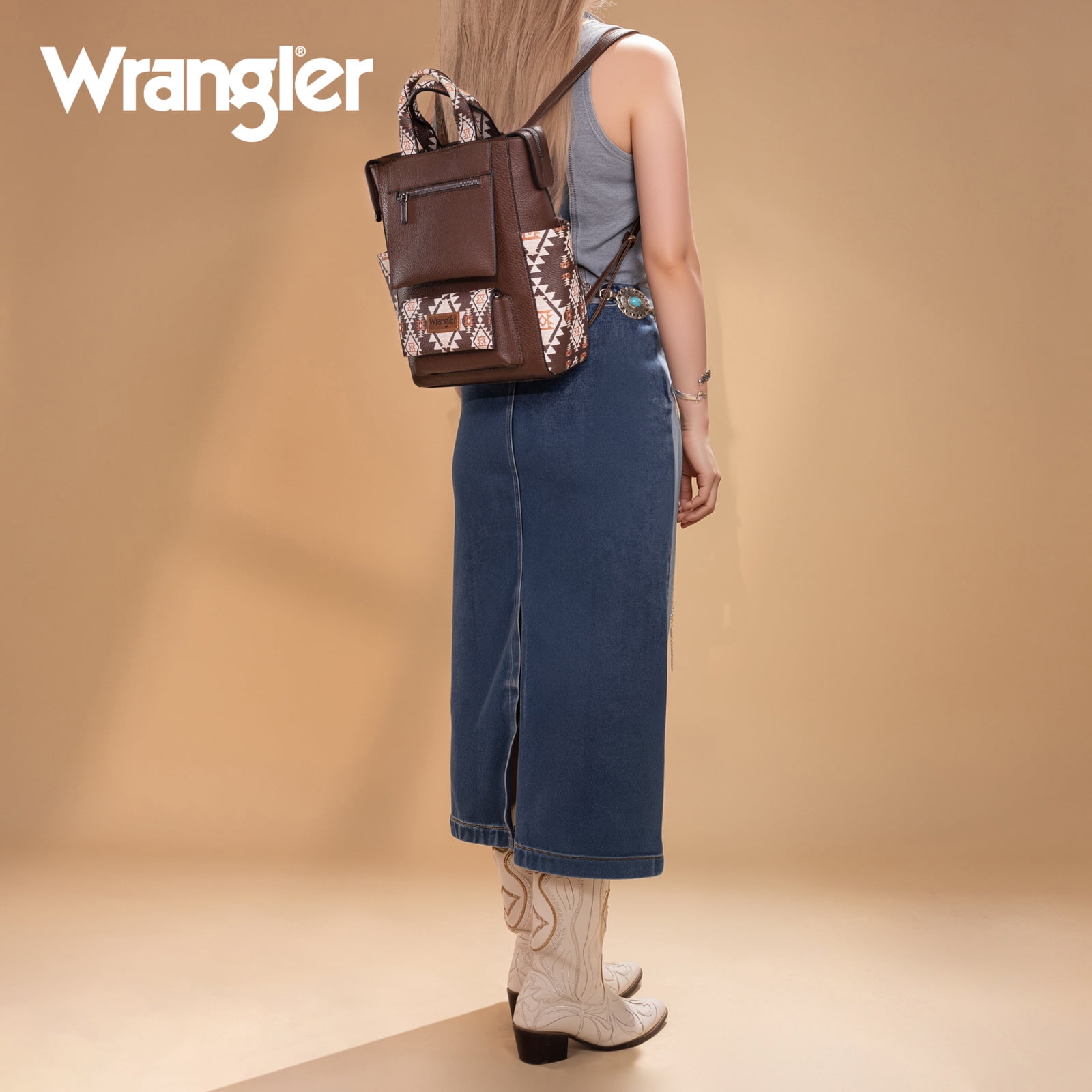 Wrangler Aztec Backpack Purse for Women Montana West Convertible Anti-Theft Amazon.com: Montana West Wrangler Leopard Backpack Purse for  main image 2