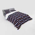 thumbnail image 3 of Ambesonne Ethnic Bedding Set 3 Pcs, Horizontal Irregular Stripes, Twin, Indigo Ginger White, 3 of 3