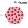 thumbnail image 3 of Fuzoiu Strawberry Print Leather Coasters Set,Drink Coasters Set of 6,for Tabletop Protection, Durable PVC Coasters,Home Décor and Housewarming Gift,Hexagon, 3 of 7