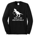 thumbnail image 2 of Wild Bobby, Unstoppable T Rex Funny, Pop Culture, Men Long Sleeve Shirt, Black, Small, 2 of 4
