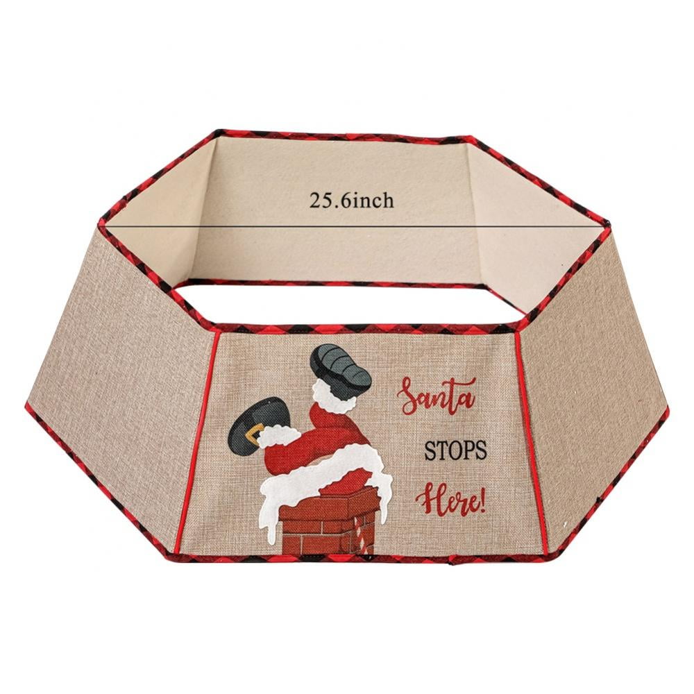 Pretty Comy Fabric Christmas Tree Collar, Square Christmas Tree Ring