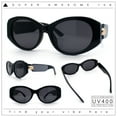 thumbnail image 2 of Womens Oversized Oval Mod Luxury Fashion Plastic Sunglasses All Black, 2 of 8