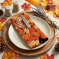 thumbnail image 2 of Sm:)e Cat Pumpkin Fall Cloth Napkins Set of 6 Reusable Dinner Napkins, Washable Table Napkin for Wedding/Holiday Party/Baby Shower 18"x18", 2 of 8