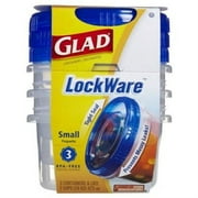 Glad Lockware 78410 Containers, Small, 3 Containers and Lids Per Pack