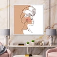 thumbnail image 2 of Designart 'One Line Portrait of Afro American Woman II' Modern Framed Canvas Wall Art Print, 2 of 5