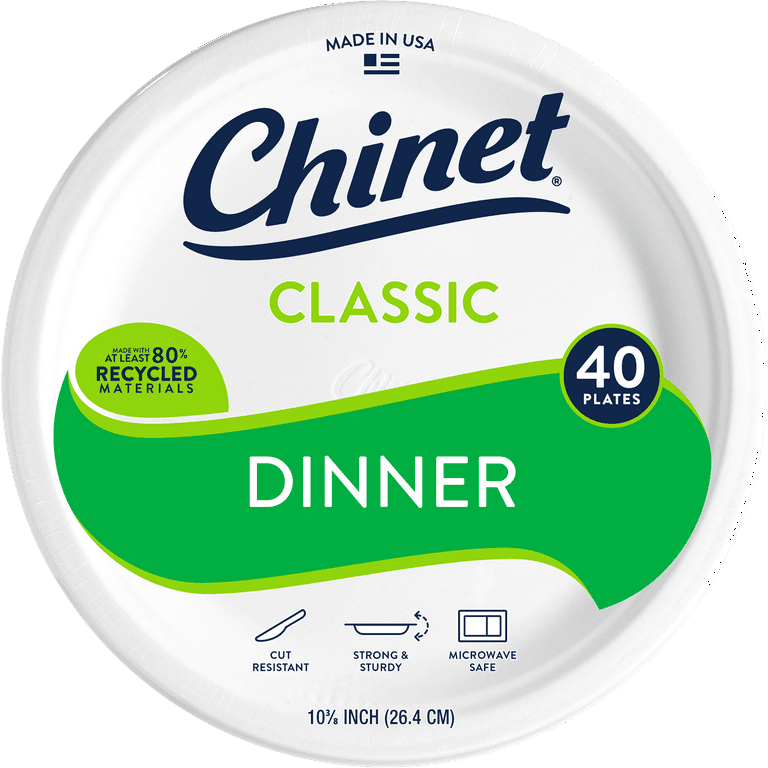 Chinet Classic Strong Disposable Dinner Premium Paper Plates 10 3 8 40 Count Walmart