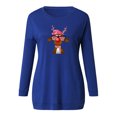 thumbnail image 4 of Mujeres Tallas grandes Casual Cuello redondo Suelto Impreso Bolsillo Manga larga Tops Mujer Blusa Fridja bvmnju3237, 4 of 5