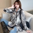thumbnail image 3 of Women Casual Long Sleeve Shirt Loose Boyfriend Tops Summer Thin Sun Protection Jacket, 3 of 9