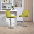 thumbnail image 4 of Velvet Swivel Bar Stools Set of 2, Adjustable Counter Height Barstools with High Backrest and and Footrest, Dining Bar Chairs for for Kitchen Island, Dining Room, Home Bar, Olive, 4 of 9