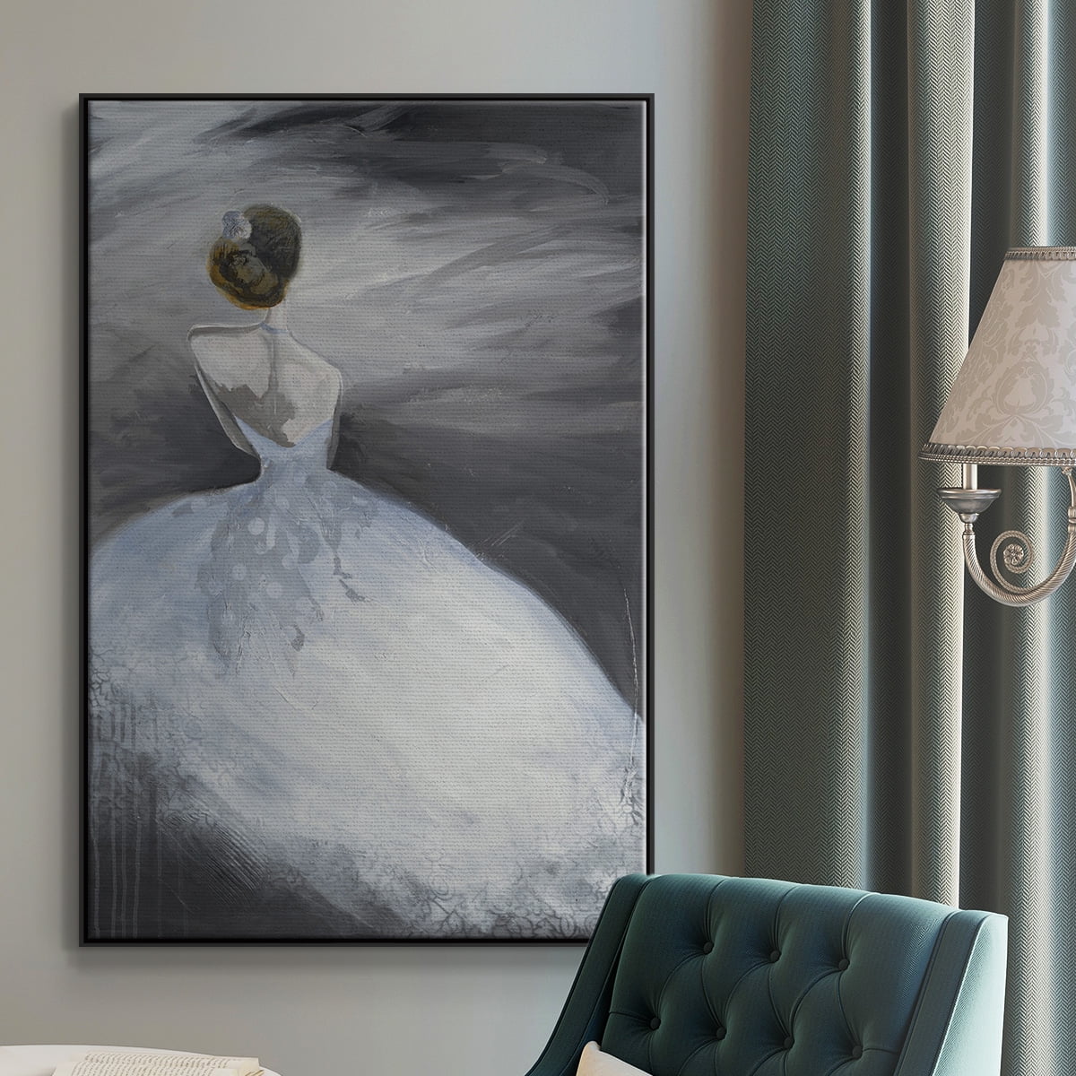 Off in the Distance Framed Premium Gallery Wrapped Canvas - Ready to Hang - 17 x 25 - Black Floating Frame