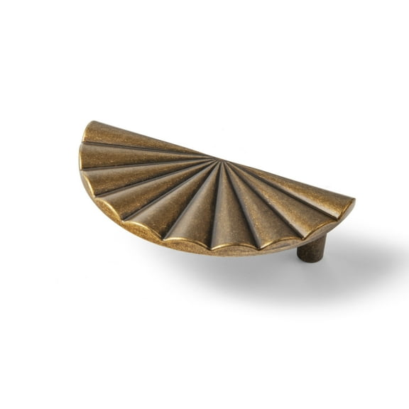 Goo-Ki 2.5"(64mm) Hole Centers Antique Brass Kitchen Cabinet Pulls,Closet Classic Zinc Alloy Drawer Cabinet Drawer Pulls with Fan-Shaped,6 Pack