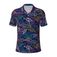 thumbnail image 2 of Daiia Cute Line Fish Pattern Men’s Polo Shirts,Solid Deck Shirt,Classic Fit, Breathable Cotton Polo for Casual and Sport Wear-XX-Large, 2 of 7