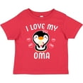 thumbnail image 3 of Inktastic I Love My Oma with Cute Penguin and Hearts Girls Toddler T-Shirt, 3 of 5