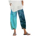 thumbnail image 2 of CHGBMOK Capris Style de Rue à Imprimé Pittoresque pour Femmes, Grande Taille, Liquidation, 2 of 3