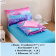 thumbnail image 2 of URBONUR 4Pcs Mermaid Tail Girls Toddler Bedding Sets Colorful Rainbow Comforter Fish Scale Bed Comforter Set for Teens Ombre Pastel Toddler Girl Bed Set with Sheets, 2 of 10