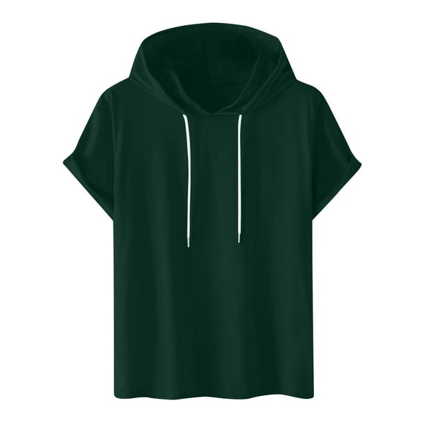 pstuiky camisetas para hombre, Camiseta deportiva informal de manga corta con capucha y cuello redondo para hombre camisetas de hombre xl