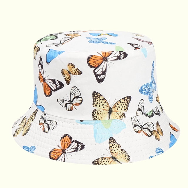 KIHOUT Bucket Hats Summer Sun Protection Fashion Print Outdoor Sun-hat Fisherman Bucket Hat Cap