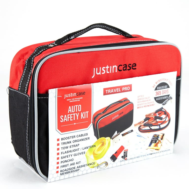 Justin Case Auto Safety Kit, Emergency Roadside Tool Set with