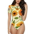 thumbnail image 2 of Picia Sunflowers And Butterflies Womens One Piece Swimsuits Modest Tummy Control Bathing Suits Lace Up Slimming Swim Suit-X-Large, 2 of 9