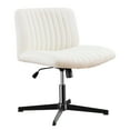 thumbnail image 4 of Snugway Ultra-Wide Fabric Padded Side Desk Makeup Chair, Cream, 4 of 10